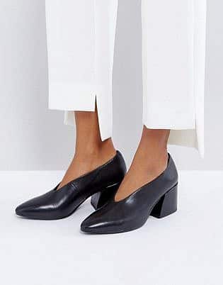 Vagabond Olivia Black Leather Mid Heel
