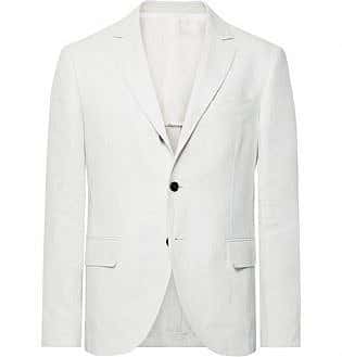 White Slim Fit Linen Blazer