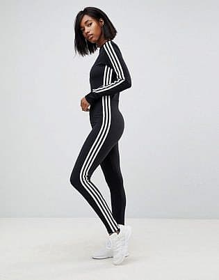 Adidas Originals Adicolor Three Stripe Stirrup Jumpsuit In Black