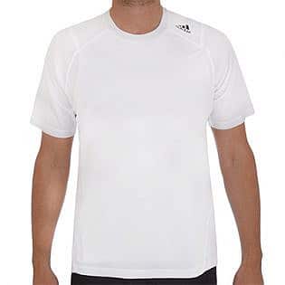 adidas Performance Mens Short Sleeve Running T Shirt Top - White - S