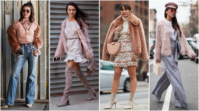 pastel pink fur coats