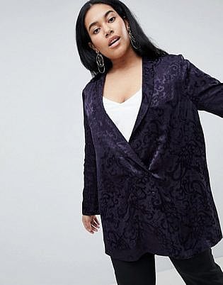 Asos Design Curve Soft Jacquard Blazer