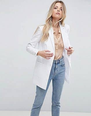 Asos Tailored Linen Longline Relaxed Blazer
