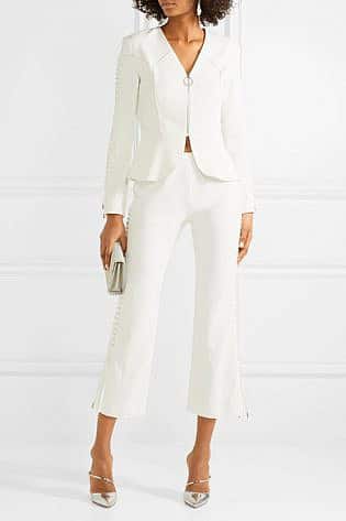 Jonathan Simkhai Lace Up Crepe Peplum Jacket