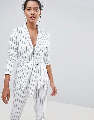 Prettylittlething Striped Blazer Co Ord