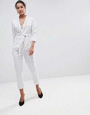 Prettylittlething Striped Tailored Pants Co Ord