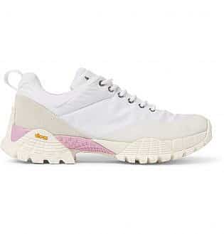 Roa Oblique Rippy Mesh Trimmed Suede And Ripstop Sneakers19