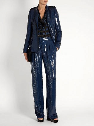 Sequin Embellished Wide Leg Trousers | Sonia Rykiel