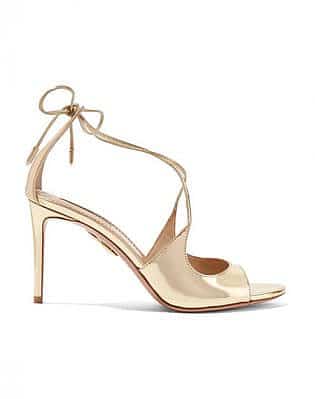 Aquazzura Sofia Metallic Leather Sandals