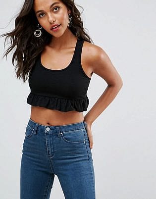 Asos Bralet With Ruffle Hem