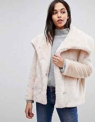 Asos Faux Fur Collar Jacket