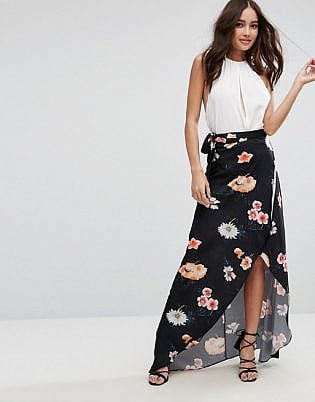 patterned skirt maxi dress
