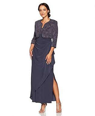 The Most Beautiful Mother Of Bride Dresses For Stylish Mums Alex Evenings Long Side Ruched Dress With Bolero Jacket