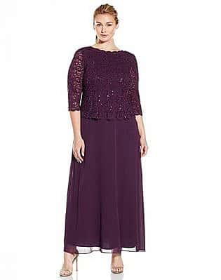 Alex Evenings Women's Plus Size Mock Dress With Sequin Lace Bodice