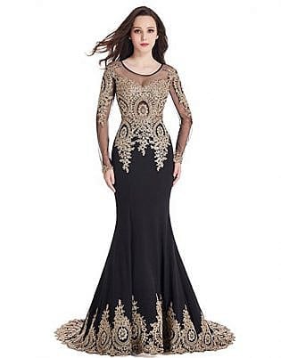 wedding dresses black and gold