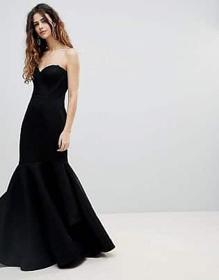 Bariano Bandeau Mesh Fishtail Bodycon Dress