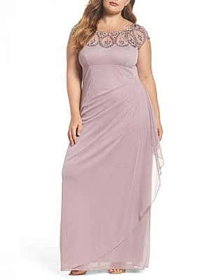 Beaded Neck Empire Gown