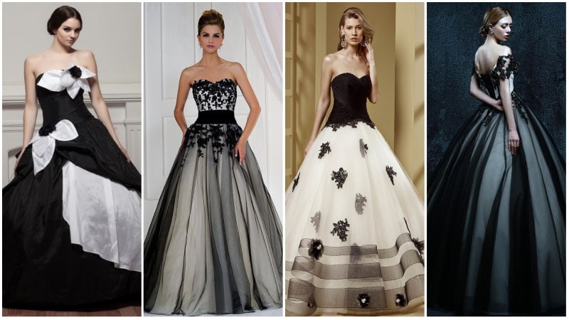 Black And White Wedding Dresses