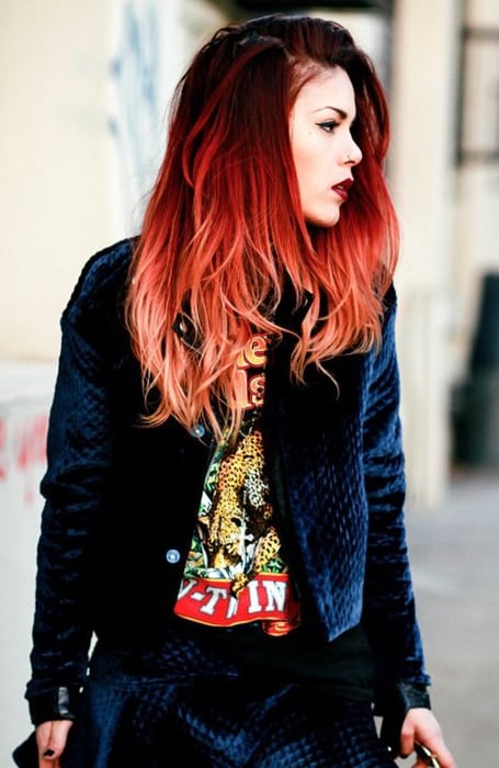 Bright Red Hair Ombre