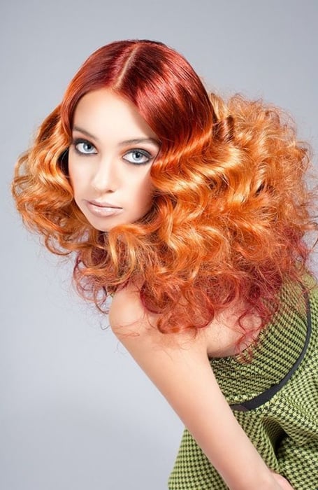 Curly Red Ombre Hair