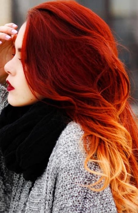 Fire Red Ombre Hair