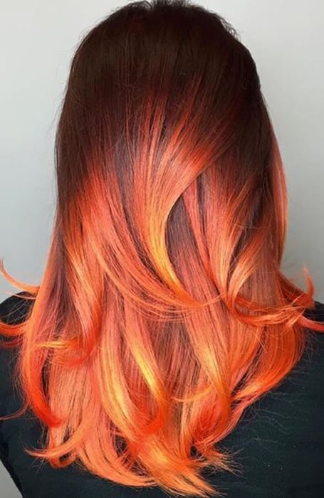 Fire Red And Black Ombre Hair
