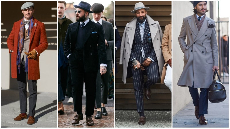 black clothes with brown shoes
