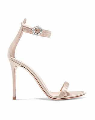 Gianvito Rossi Portofino Crystal Embellished Satin Sandals