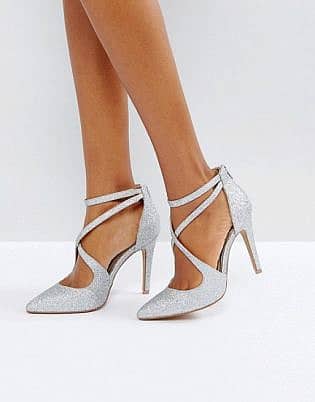 Head Over Heels Cassy Silver Heeled Shoes