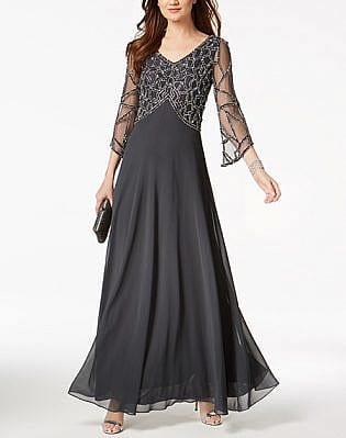 dark gray mother of the bride dresses