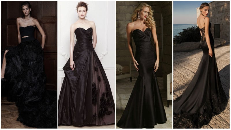 Long Black Wedding Dress