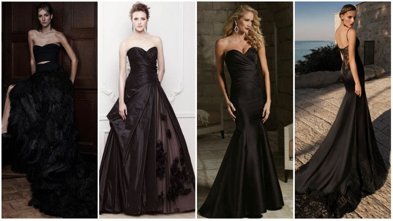 black color wedding dress