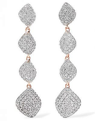 Monica Vinader Nura Rose Gold Vermeil Diamond Earrings