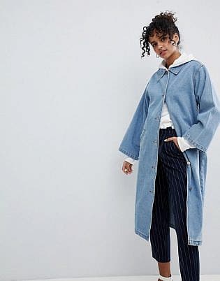 Monki Denim Trench Mac