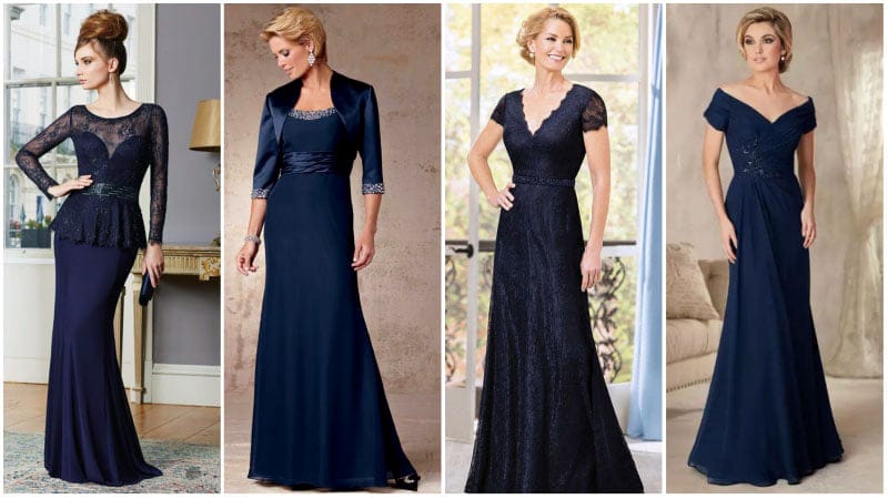 navy and gold mother of the bride dresses