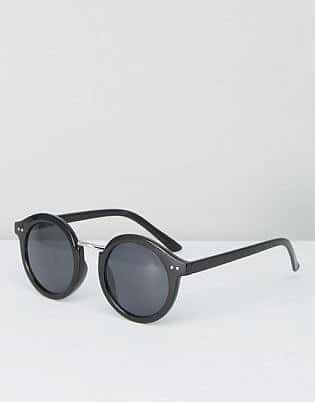 Pieces Black Round Sunglasses
