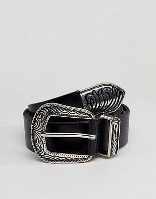 Pieces Leather Western Belt