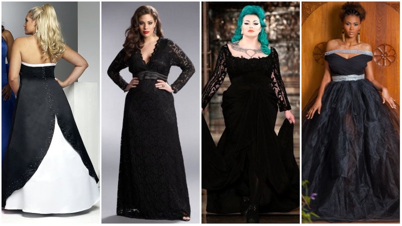 Plus Size Black Wedding Dress