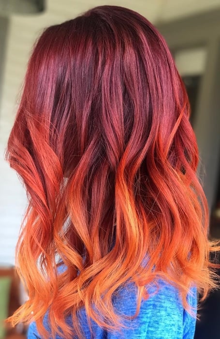 Red And Orange Ombre Hair