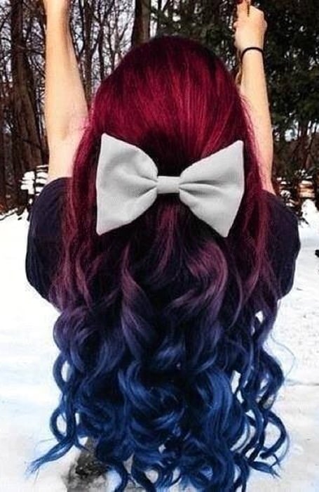 Red To Blue Ombre Hair