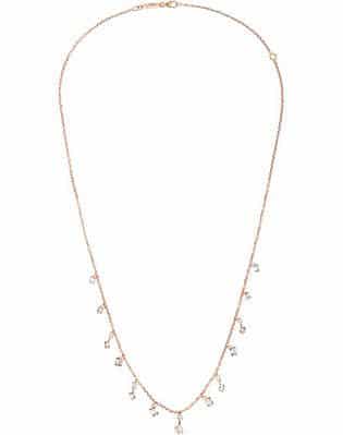 Suzanne Kalan 18 Karat Rose Gold Diamond Necklace