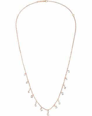 Suzanne Kalan 18 Karat Rose Gold Diamond Necklace