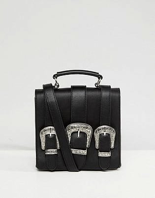 Sacred Hawk Cross Body Bag With Buckle Detaling