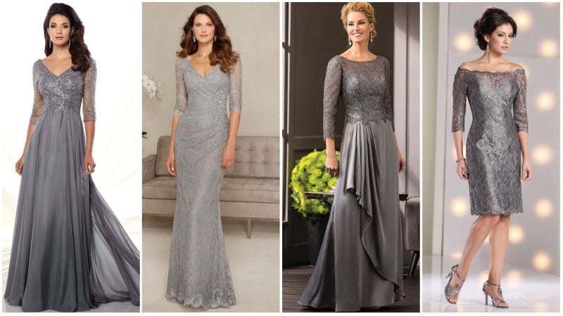 Silver Mother Of The Bride Dresses