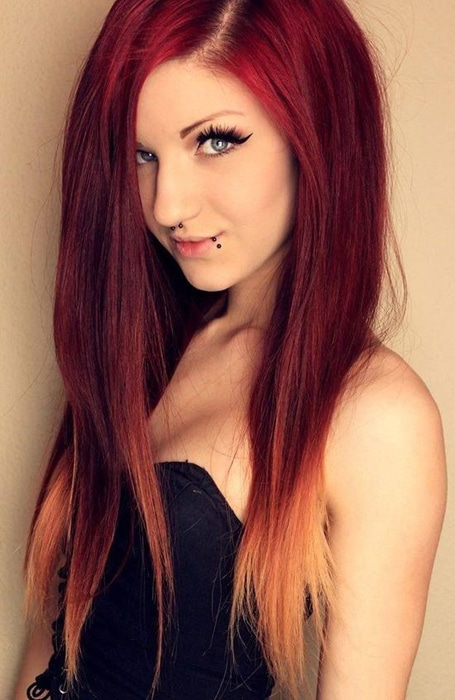 Straight Red Ombre Hair