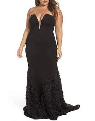 Strapless Bustier Rosette Gown