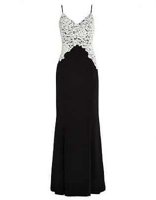 Strappy Long Gown With Lace Bodice
