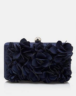 Violet 3d Floral Clutch