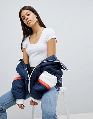 Asos Crop Top With Short Sleeve And Scoop Neck