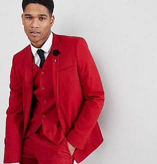 Asos Design Skinny Suit Jacket In Scarlet Red